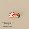 Miniature resin Xmas sign ornament in red, pink, yellow and green for holiday DIY decor - No.81 - Resin Xmas Letter Accessory