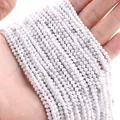 3mm natural white turquoise faceted round beads with grey marble texture for DIY jewelry - 3mm (38cm, Approx. 120 Beads) / Howlite