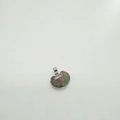 Ciondolo a lucchetto in argento placcato oro 18K con inserto in conchiglia naturale per DIY - Lucchetto della Pace - Argento (Conchiglia di Abulone)