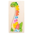 3D wooden dinosaur puzzle for kids with colorful numbered blocks from one to ten - Dinosaur 3