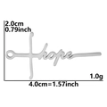 Colgante 'hope' de acero inoxidable 304 para creación de joyas DIY 4.0x2.0cm - HOPE / Plateado