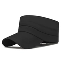 Classic black quick-dry open top sun visor hat with adjustable strap for outdoor sports - Adjustable / Black