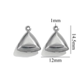 Colgantes de corazón triangular en acero inoxidable plateado de 14,5 mm por 12 mm - Color Acero Triángulo