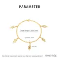 Dettagli del bracciale con ciondoli a serpente in acciaio inossidabile e chiusura a moschettone - Oro (KB210090-Z)