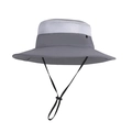 Cappello da sole uomo a tesa larga con rete traspirante grigia e cinturino regolabile - Grigio Scuro (9271)