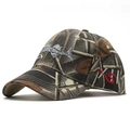 Camo baseball cap with 3D white fish bone embroidery and side lettering detail - 56-60cm / Camouflage