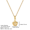 Detailed size specifications for the stainless steel crown necklace with gold finish - Gold Crown Style