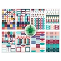 Detailed view of 8-sheet functional colorful planner sticker set with 497 adhesive labels - 8 Sheets Theme Planner Stickers