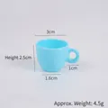 Mini sky blue dollhouse coffee cup model 2.5cm plastic miniature play kitchen accessory - Blue