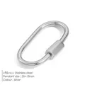 Silver stainless steel oval screw clasp for bracelets and necklaces, 25x13mm size - 25x13mm / Silver