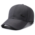 Dunkelgraue Baseballkappe aus Baumwolltwill mit gebogener Krempe und Metallplatte - Verstellbar / Dunkelgrau Mit Classic-Metallleiste