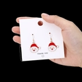 Festive Santa Claus hook earrings with red and white enamel finish for Christmas - Santa Claus Style 01