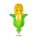 Cartoon corn foil balloon with a smiling face and vibrant colors for party decor 71x48cm - Corn