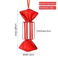 Red candy shaped Christmas ornament with glitter details and PVC material 32cm height - 32cm Vertical Striped Candy