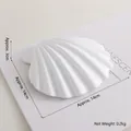 Minimalist shell jewelry display tray in white ceramic matte finish size 14x14x3cm - Flat Shell (White)