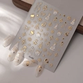 Pegatinas 3D doradas y plateadas para uñas con diseños de muñecos de nieve y copos - CO-322 Estampado en oro