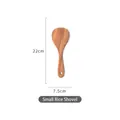 Handcrafted teak wood rice spatula 22cm length with natural grain and hanging hole - Rice Paddle