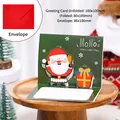 3D pop-up Christmas card featuring Santa Claus and gift box with a red envelope - Bell Santa Claus (With Red Envelope)
