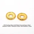 Espaciadores ranurados de plata S925 bañados en oro para joyería DIY 4.8mm - Plata 925 / 4.8mm/unidad