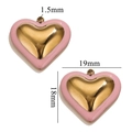 Pink heart pendant dimensions showing 19mm width and 18mm height for DIY jewelry - Pink