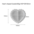 Stampo in silicone a forma di cuore per sottobicchieri DIY, 140x130mm, silicone bianco - Cuore
