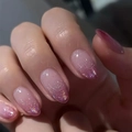 Faux ongles dégradés violets français avec paillettes brillantes forme amande - Style Dégradé Violet Pailleté (JP3608) / 24 Pièces/Boîte