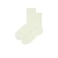 Calze a metà polpaccio minimaliste in cotone beige con polsini a costine su bianco - Taglia unica / Verde Frappè