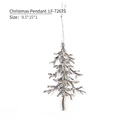 Silver branch-shaped Christmas tree hanging ornament with size details for holiday decor - Silver Hollow Xmas Tree (LF-7267S)