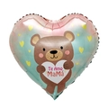 Globo de corazón con oso de peluche y mensaje en español Te Amo MaMá - 18 Pulgadas Oso Degradado Sosteniendo Corazón Te Amo Mamá (BTX025)