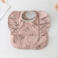 Pink waterproof baby bib with wing sleeves and cute panda patterns and pocket - Wings - Pink Panda / One Size