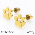 Boucles d'oreilles minimalistes en acier inoxydable doré 18 carats avec patte - Or