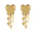 Dettaglio di orecchini a nappa a cuore placcati oro 18k con strati di metallo - Nappina a Cuore (EA2151 Stile 2)