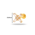 Titanium gouden labret piercing met een kruisontwerp van baguette-geslepen zirkoon - 8# X-Vorm Kruisstijl / Goud