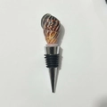 Creative conch shell wine stopper with natural spiral texture and stainless steel base - Flame Snail Stopper