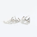 Boucles d'oreilles griffes gothiques en argent avec pavé de zircons pour femmes - Quatre Griffes / Argent