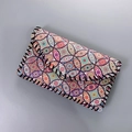 Ethnic bohemian shoulder bag with vibrant kaleidoscope geometric prints and hand-stitched edges - Pattern 05