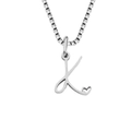 Élégant collier en acier inoxydable avec pendentif lettre K et cœur finition argent - Style Lettre K / Couleur Acier