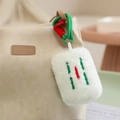 Kreativer Plüsch-Schlüsselanhänger Mahjong aus weichem Kunstfell mit geflochtener Kordel - Fünf Bambus Schlüsselanhänger / 12cm
