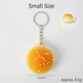 Small PU slow rebound burger keychain toy in realistic golden brown finish - Key Ring Style / 4.2cm Small