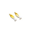 Gouden vis hangers in geel en wit emaille afwerking voor DIY sieraden maken - 5x18.5mm / Staal/Lichtgeel