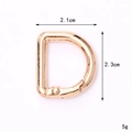 Rose gold zinc alloy D-ring spring clasp with dimension markings 2.1cm by 2.3cm - 23mm D-Ring Buckle / Gold