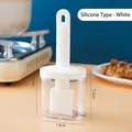 Witte siliconen olieborstel met transparant reservoir voor de keuken en barbecue - Siliconen Wit (Met Fles)
