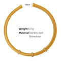 Elegant gold stainless steel collar necklace featuring rhinestone accents and textured finish - 10mm Wide Spiral Choker (XL84) / Gold