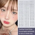 Silver teardrop and round acrylic rhinestone face stickers for sparkling eye makeup - Transparent Waterdrop Stickers