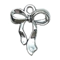 Silver bow alloy charm for DIY handmade jewelry crafts like necklaces or earrings - 1pc Classic Bow 22x17mm