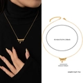 Collier doré en acier titane avec pendentif lave fondue et chaîne de 42+6 cm - Collier Goutte d'Eau