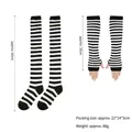 Striped zebra pattern knit over-knee socks and arm warmer set for animal costumes - Zebra Sleeves and Socks