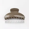 Glossy mocha brown hair claw clip in minimalist semi-circular design with strong spring - Pearly Brown