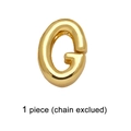 Polished gold-plated letter G alphabet charm pendant, single piece without chain - Letter G