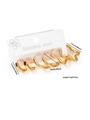 Détail d'un ensemble de boucles d'oreilles en acier inoxydable doré avec dimensions - Ensemble de 3 Paires de Boucles d'Oreilles Étoile et Créole (EXRGE0318) / Or